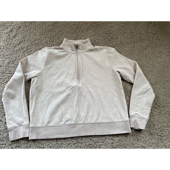 Travis Mathew Tops - Travis Mathew Women's Cloud Fleece 1/2 Zip Pullover Beige Large Sweatshirt